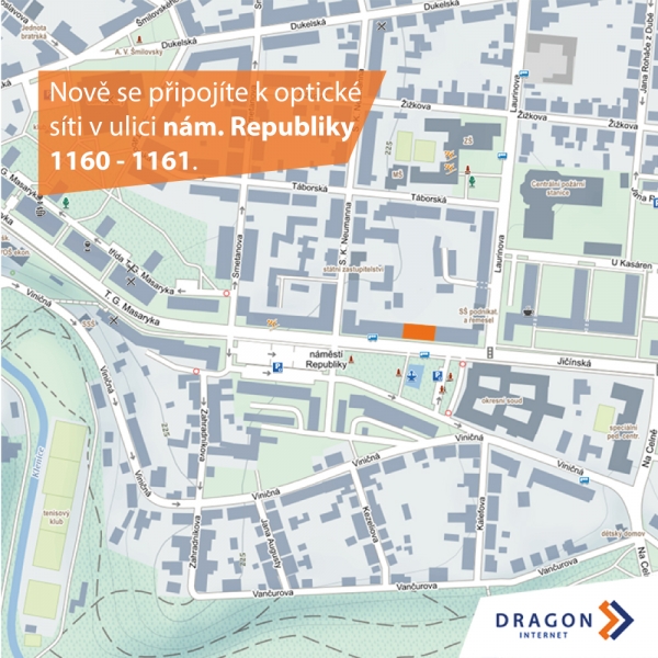 Nově se připojíte na náměstí Republiky 1160-1161